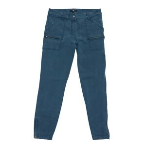 7 For All Mankind Cargo Pants Women’s Size Medium Skinny Ankle Zip Strtech Blue